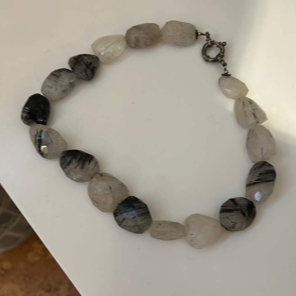 Quartz statement chunky necklace